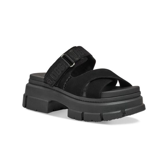 UGG Shoes - UGG Womens Black Straps 2Platfrom Ashton Open Slip On Slide Sandals Shoes 11